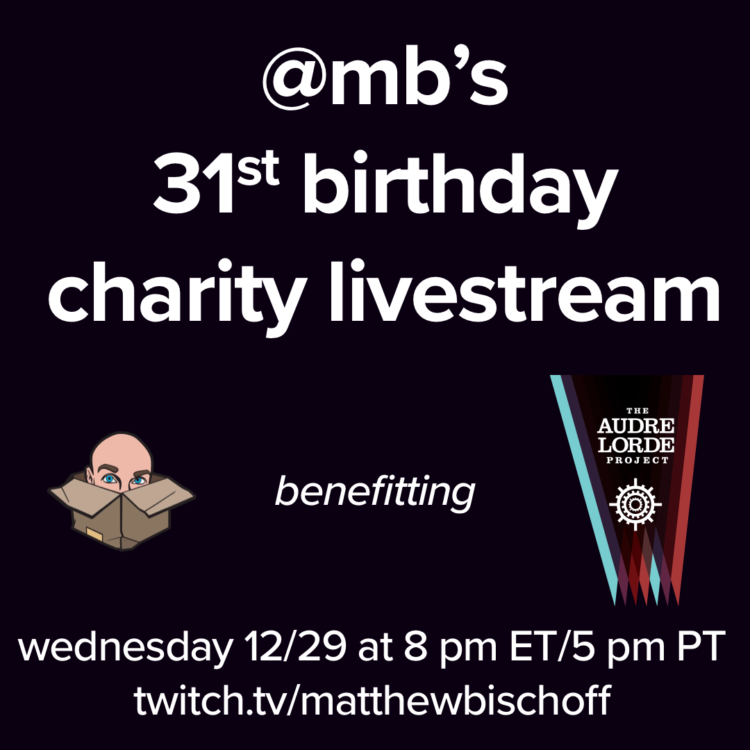 @mb's charity livestream poster